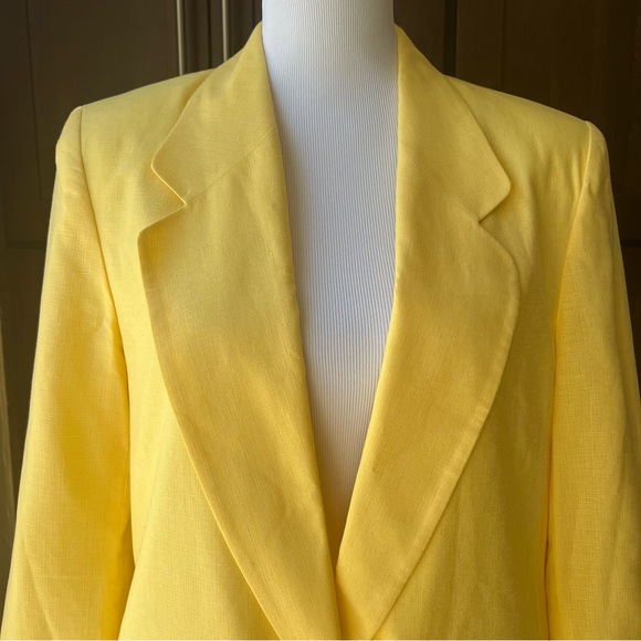 NWOT! Pendleton Lenin Blend Canary Yellow Textured Blazer US10 - Picture 4 of 14